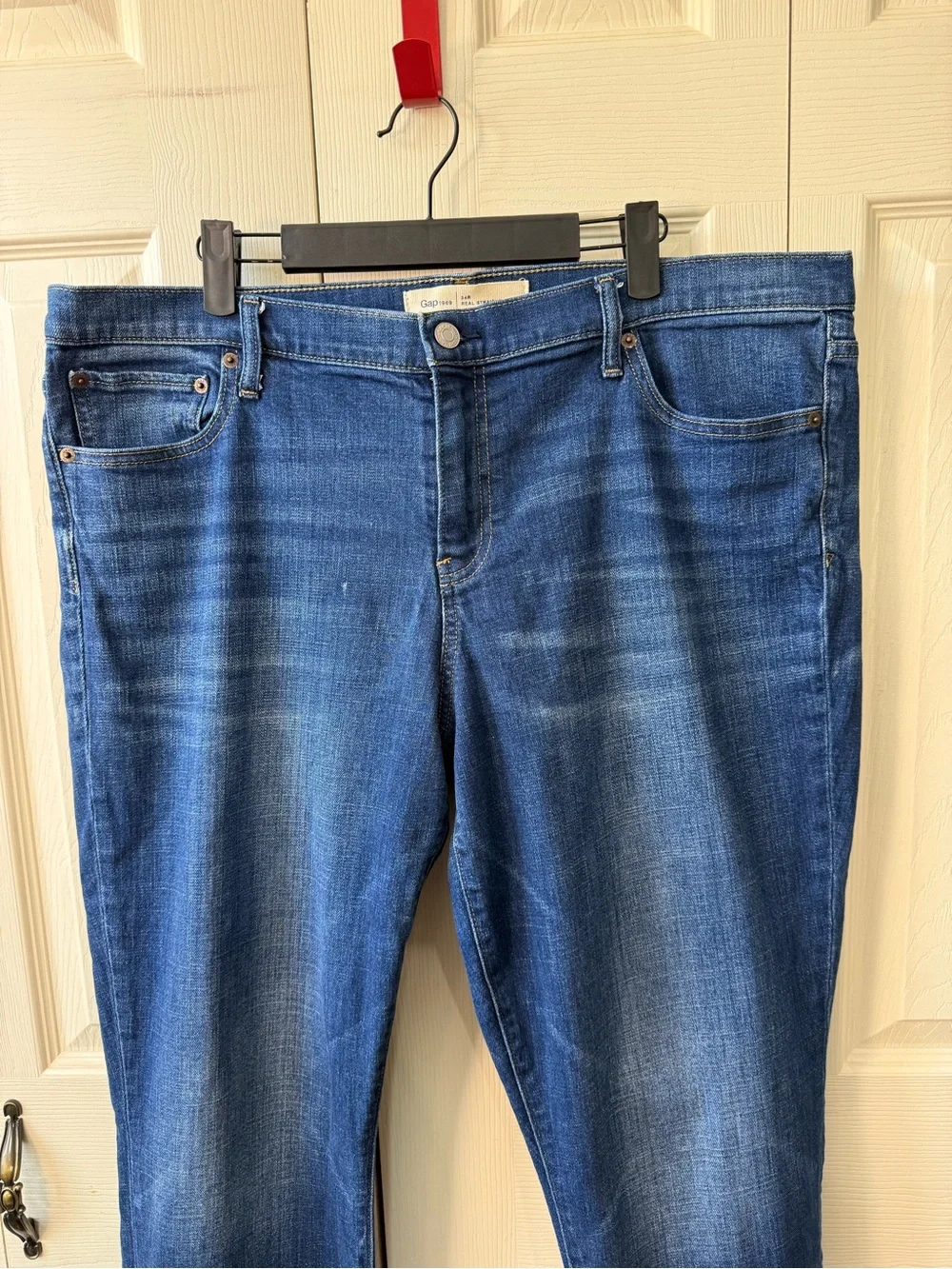 Gap 1969 Authentic Real Straight Jeans Women’s Size 34R Dark Indigo